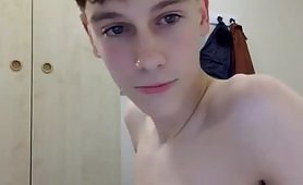 Brown haired, blue eyed twink
