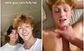 blonde cute tiktoker let his friend cum in his face boys porn