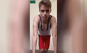 Sabian: Gym boy with boner does naked exercise